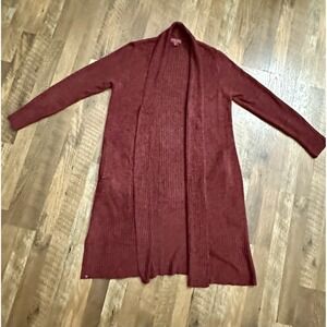 Barefoot Dreams Cozychic Lite Catalina Long Cardigan Maroon Size Petite M  EUC